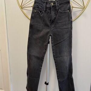 Frame Le Sylvie High Rise Kick Boot Jeans in Condor Black Wash